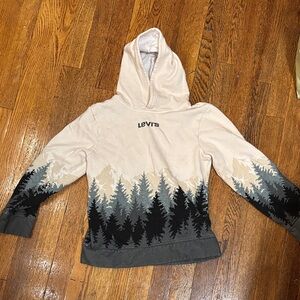 Levi's Beige and Black Tree Pattern Men's Hoodie